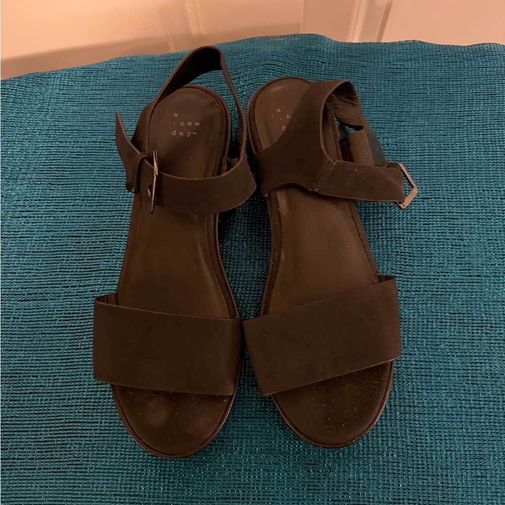 A New Day Black Strap Sandals